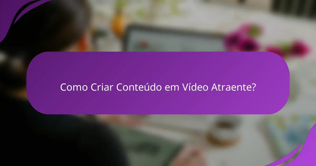 Como Criar Conteúdo em Vídeo Atraente?