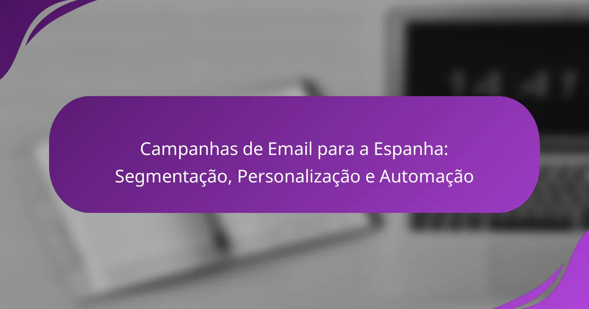 Campanhas de Email para a Espanha: Segmentação, Personalização e Automação