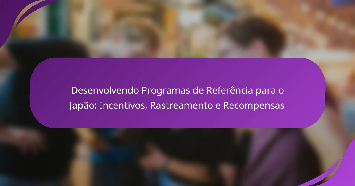 Desenvolvendo Programas de Referência para o Japão: Incentivos, Rastreamento e Recompensas