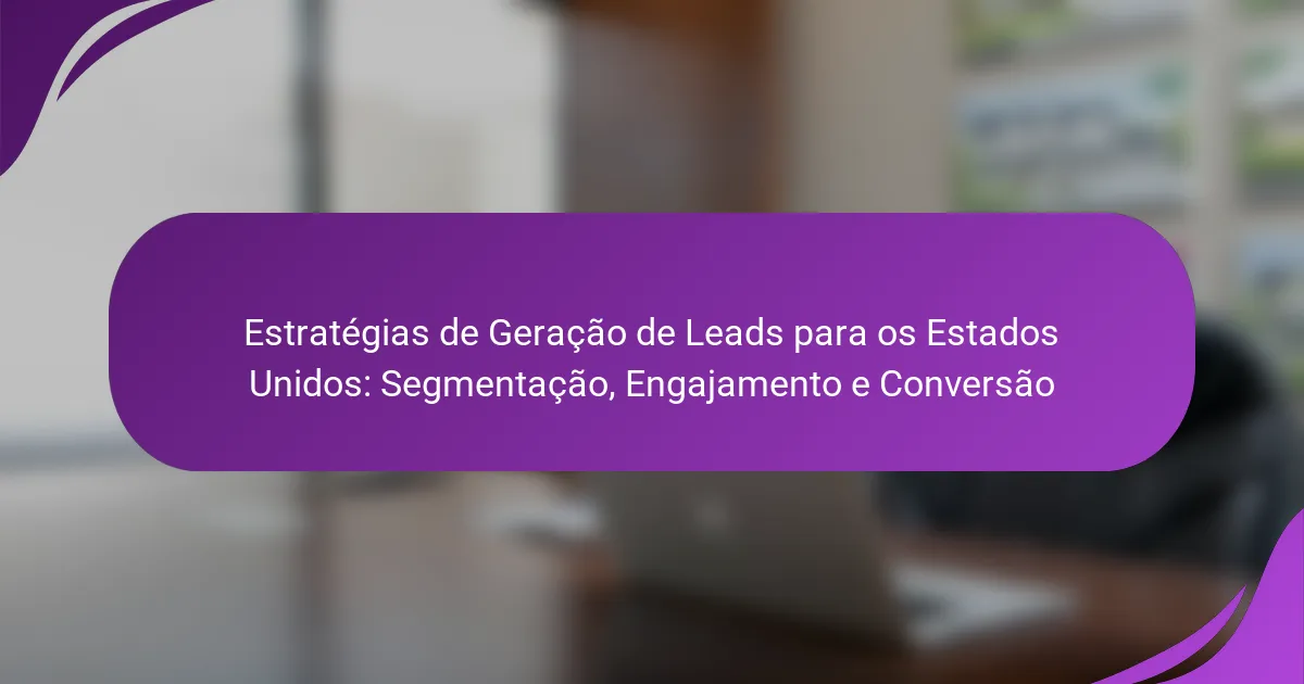 Estratégias de Geração de Leads para os Estados Unidos: Segmentação, Engajamento e Conversão
