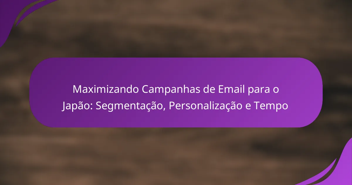 Maximizando Campanhas de Email para o Japão: Segmentação, Personalização e Tempo