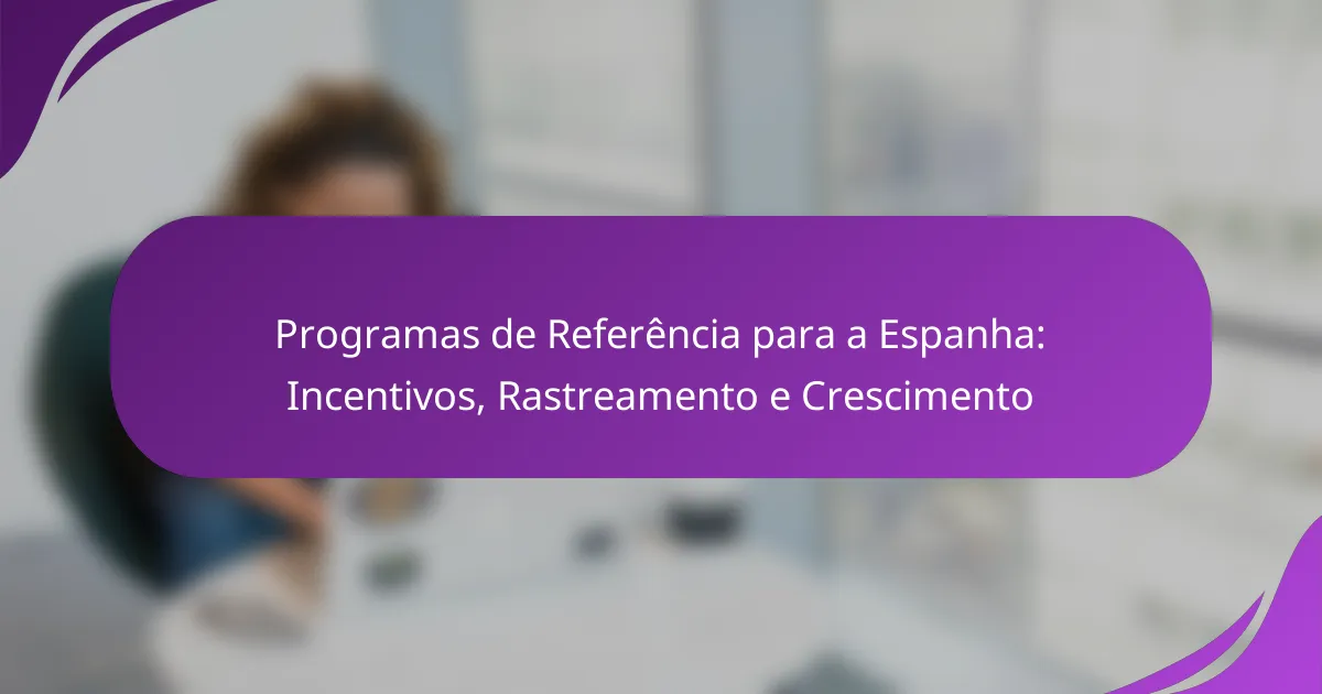 Programas de Referência para a Espanha: Incentivos, Rastreamento e Crescimento