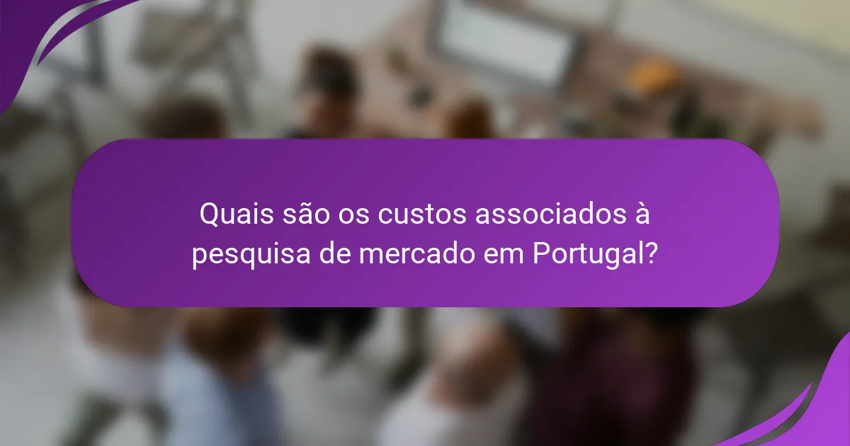 Quais são os custos associados à pesquisa de mercado em Portugal?